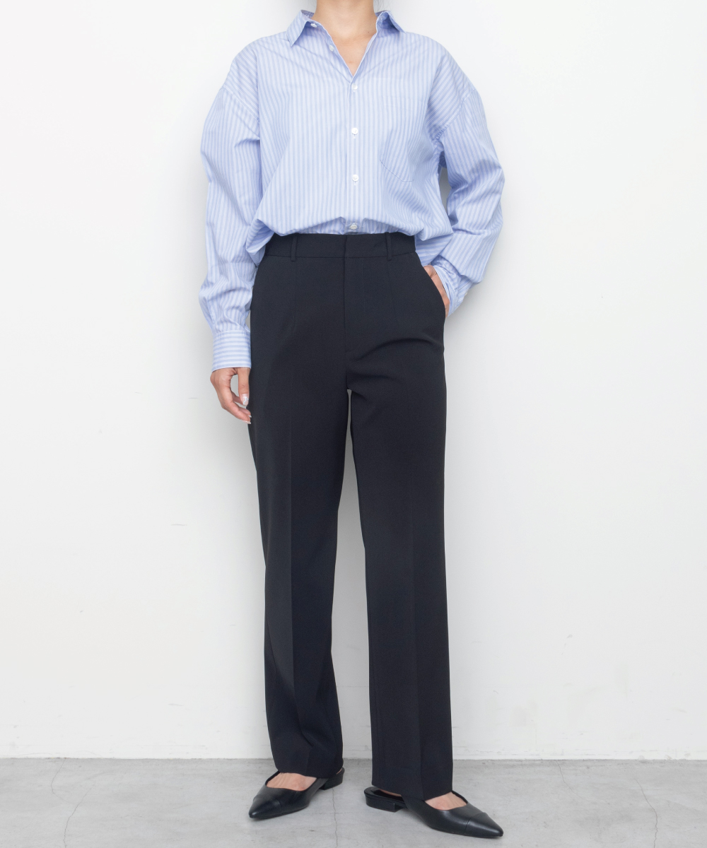 Stretch Double Cloth Straight Pants