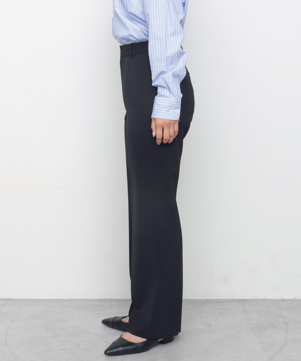 Stretch Double Cloth Straight Pants