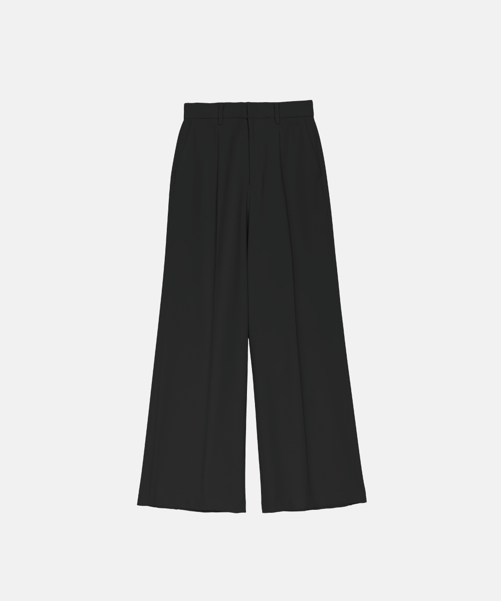 Stretch Double Cloth Wide Pants