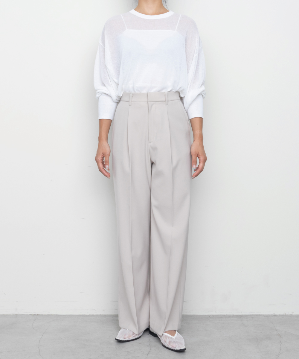 Stretch Double Cloth Wide Pants