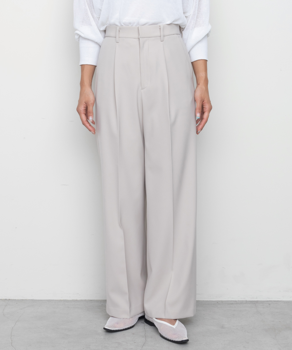 Stretch Double Cloth Wide Pants