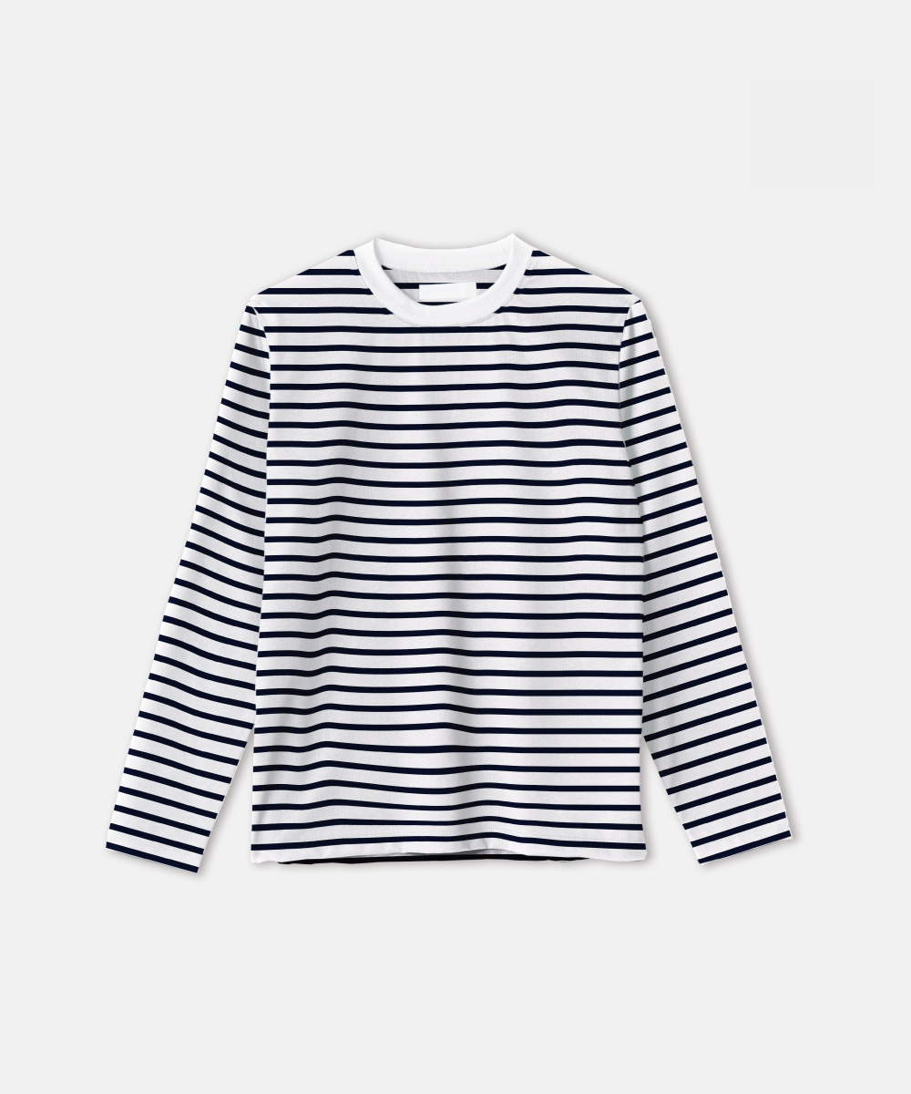 Twisted Cotton Striped L/S T-Shirt